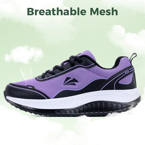 IIV Womens Walking Shoes for Plantar Fasciitis, Arch Support Athletic Tennis Sneakers Orthotic Comfortable Shoes for Standing All Day BlackPurple US 8 - Image 5