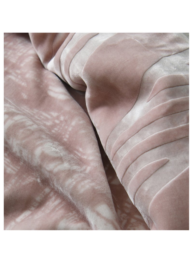 MORANO بطانية مورانو السحابية 220 × 240 سم قابلة للعكس من بوليستر فاخرة، مع تصميم مطبوع معقد من الأمام وتصميم بارز من الخلف، بطانية ناعمة دافئة مثقلة للمنزل والراحة - Image 3