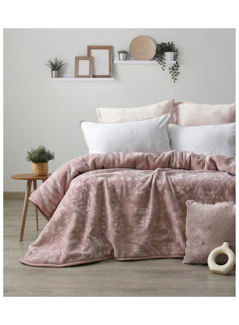 MORANO بطانية مورانو السحابية 220 × 240 سم قابلة للعكس من بوليستر فاخرة، مع تصميم مطبوع معقد من الأمام وتصميم بارز من الخلف، بطانية ناعمة دافئة مثقلة للمنزل والراحة - Image 1