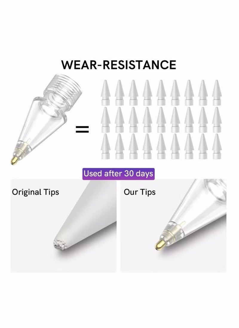 Generic Replacement Tips for Apple Pencil, 2 Pack Compatible with Apple Pencil 2nd Gen and 1st Gen, No Wear Out Fine Point Precise Control Pen Like Nibs for Apple Pencil (Clear 1.8mm)  - Image 4
