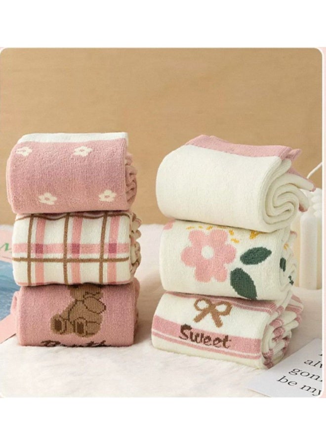 عرض 2 زوج من الشرابات النسائية القطنية الطويلة مبطنة بالكامل - Image 4