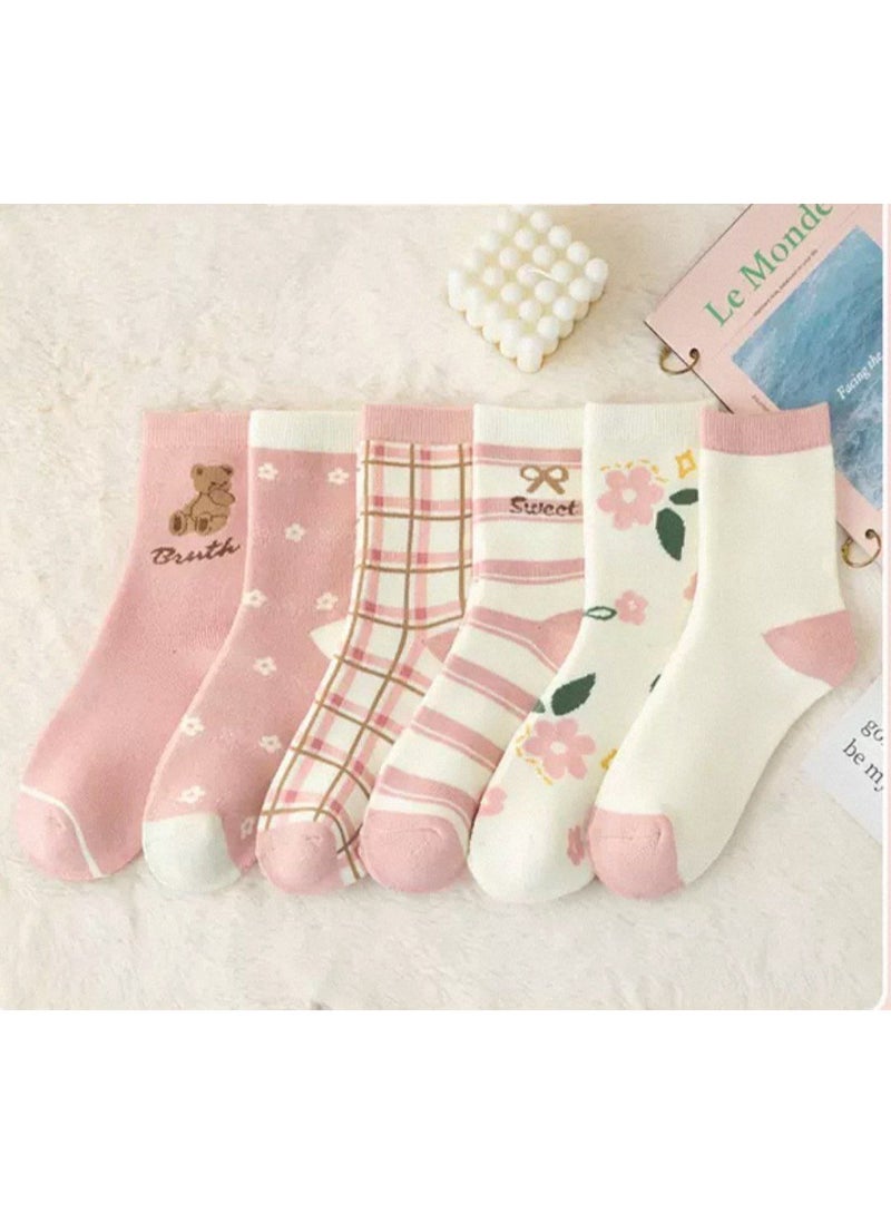 عرض 2 زوج من الشرابات النسائية القطنية الطويلة مبطنة بالكامل - Image 1