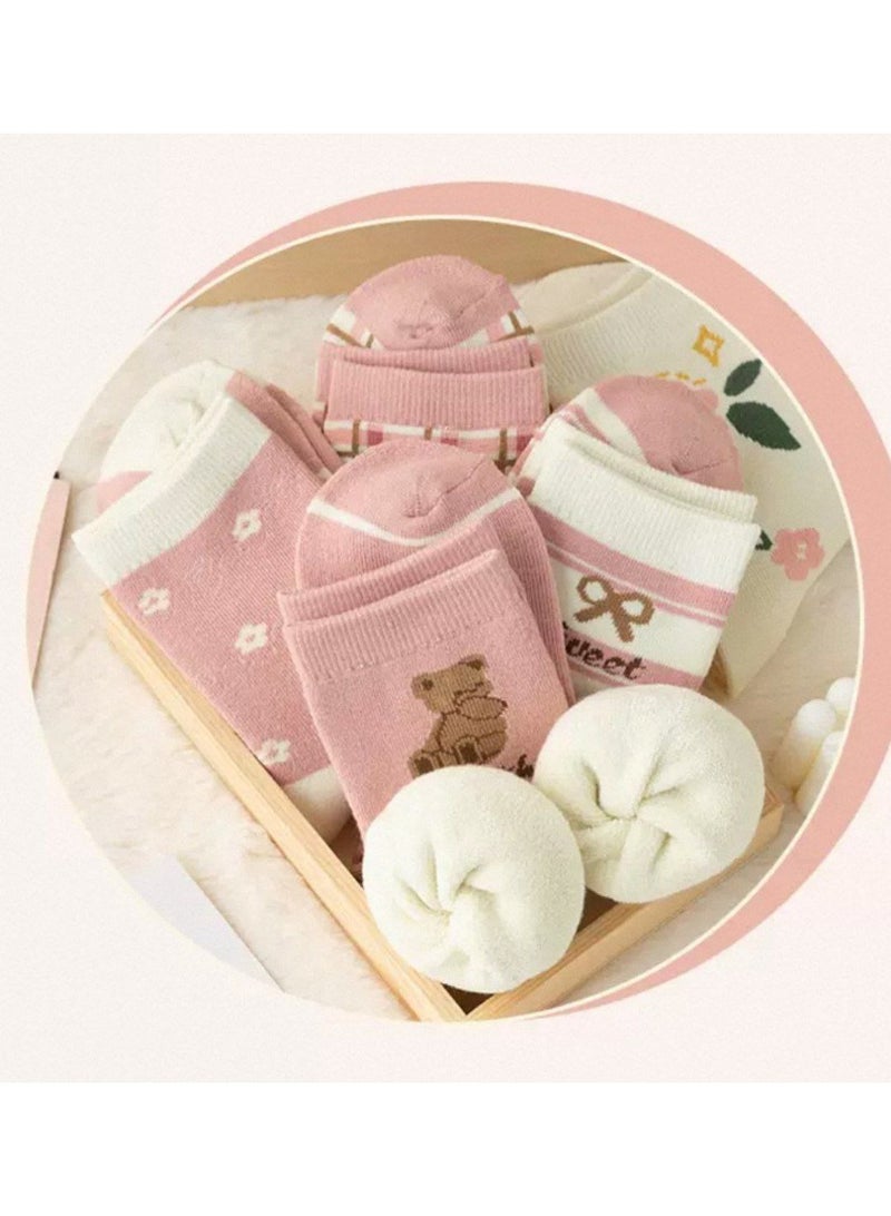 عرض 2 زوج من الشرابات النسائية القطنية الطويلة مبطنة بالكامل - Image 5