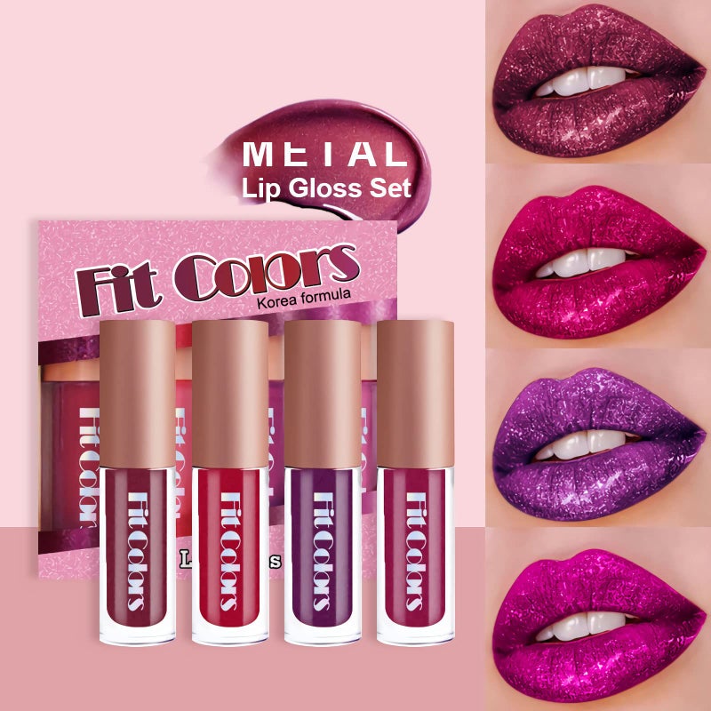 Zevni SUMEITANG 4 Color Liquid Glitter Lipstick Setï¼ŒDiamond Sparkle Glosses, Popular Shimmer Shades, Matte-to-Glitter Finish, Long-Lasting & Waterproof, Perfect for Women & Girls Create a Shiny Lip Makeup - Image 3
