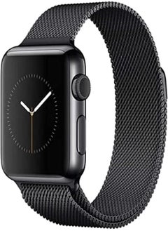 Milanese loop stainless steel with magnetic clasp bands for apple watch 42mm/44mm - black color
