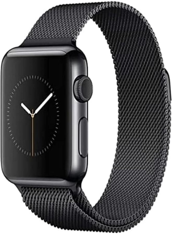 Generic - Milanese loop stainless steel with magnetic clasp bands for apple watch 42mm/44mm - black color - Image 1