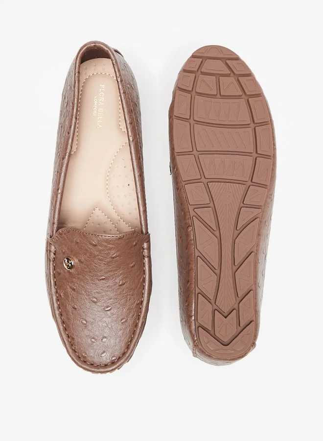 فلورا بيلا من شو إكسبرس Women's Textured Slip-On Wedge-Heeled Moccasins