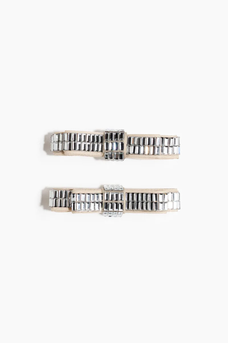 اتش اند ام مشبك شعر مزين بأحجار الراين - عبوة من قطعتين