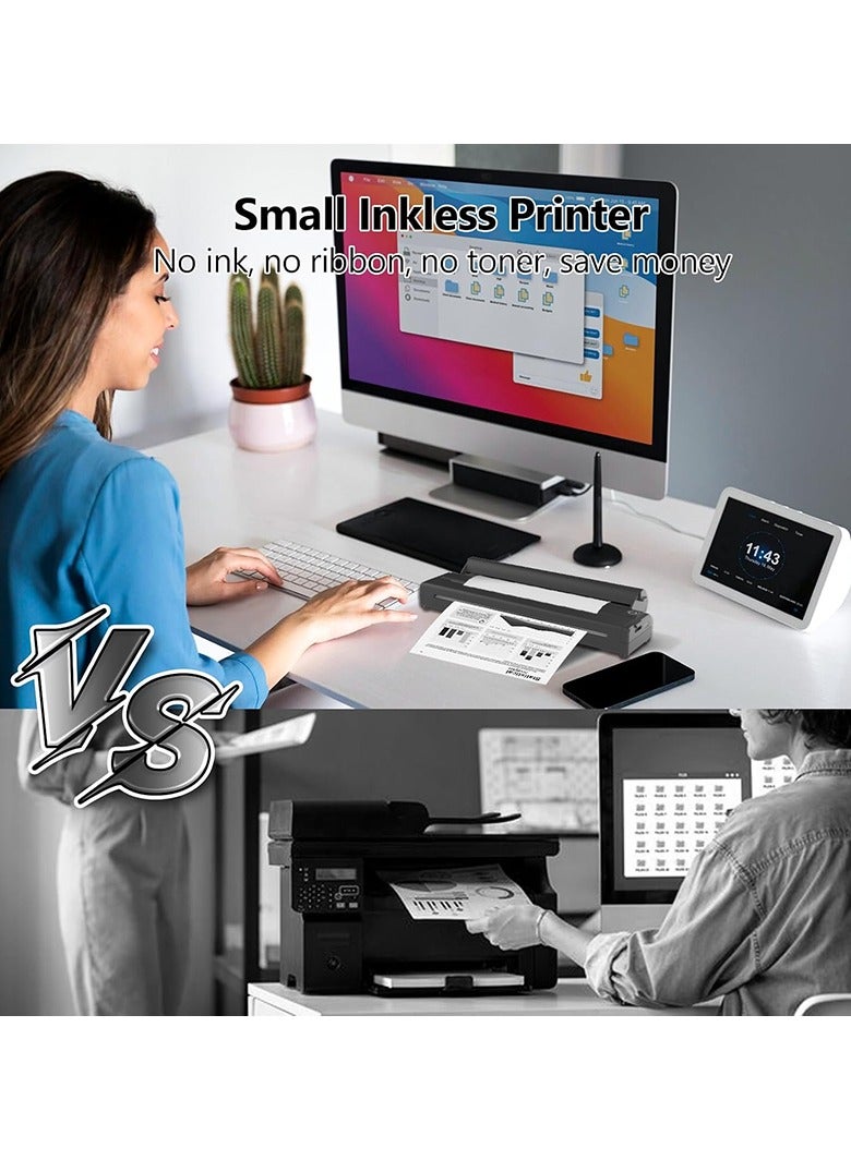 X9 Portable Thermal Printer, High-definition Printer that Supports A4 Thermal Paper, Thermal Paper Roll with Bracket, 200DPI Inkless Mobile Travel Printers for Car School Office, Mini Bluetooth Printer for Connecting Computers, iOS Phones and Android. - Image 5