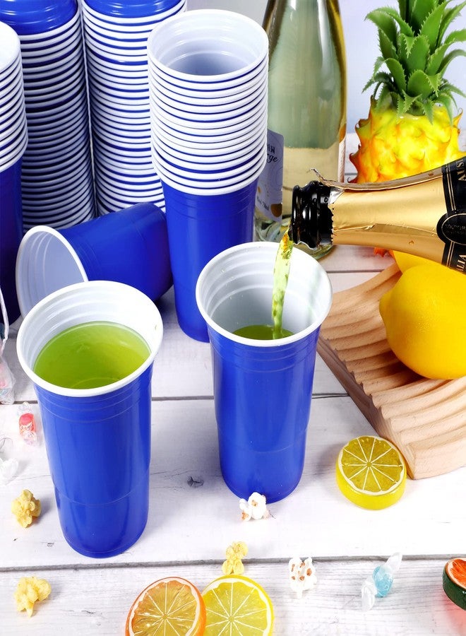 Lounsweer 100 Pack 16 Ounce Plastic Party Cups Heavy Duty Drinking Water Cups for Valentine Carnival St. Patrick's Day Holiday Festival Wedding Birthday Party Supplies(Blue) - Image 5