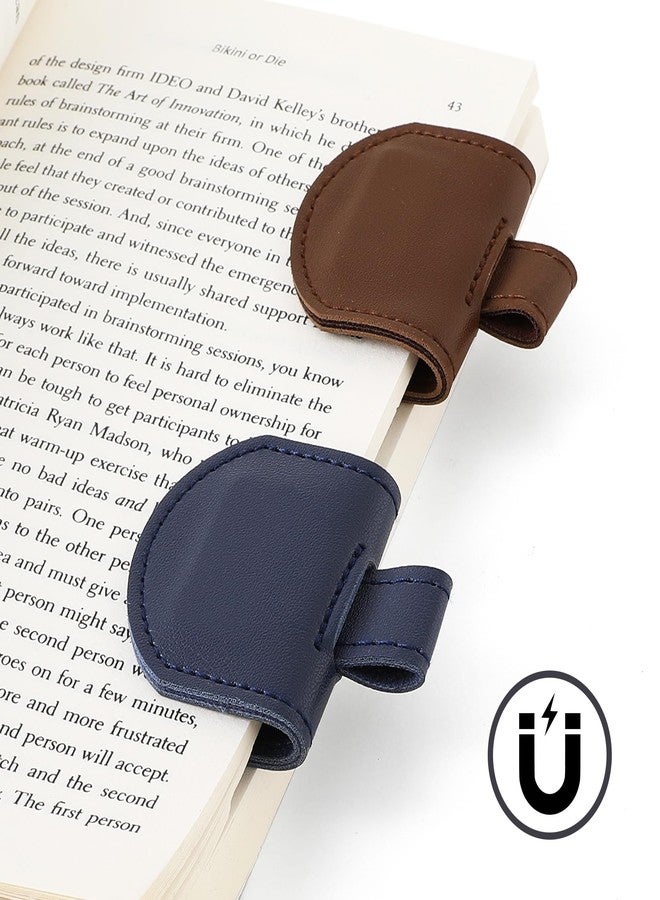 SESENSE Magnetic Pen Holder for Notebook - 3 Pcs Leather Magnetic Bookmarks Holder for Reading Women, Book Lover Gifts for Bookish, Standard Size - Image 3