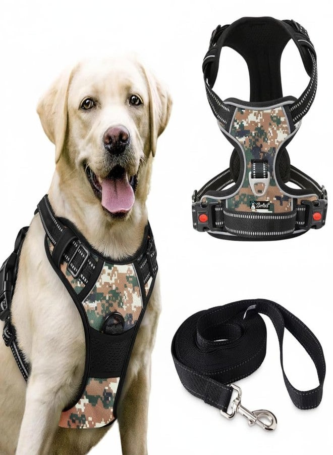 Berlin's PET ACCESSORIES Berlin's Reflective Dog Harness with Leash, No-Pull Adjustable Belt Vest for Small, Medium & Large Dogs, Escape-Proof, Padded Training & Walking Harness (Military, Small Dog (4-13 kg)) - Image 1