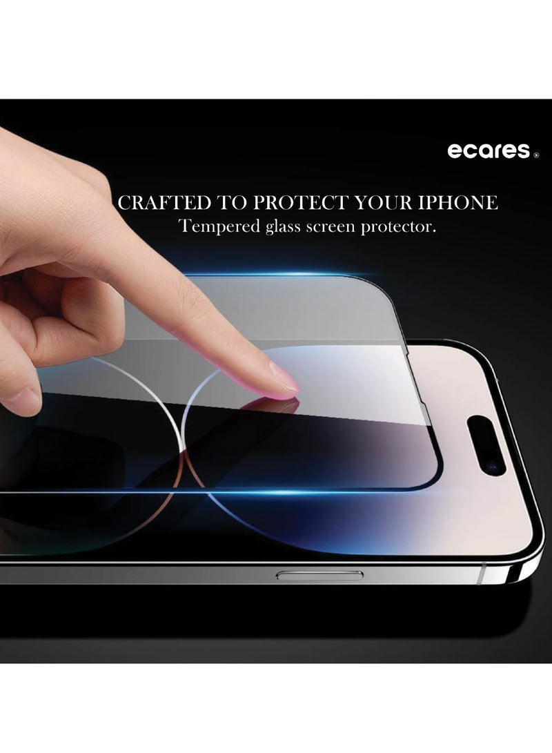 ECARES® iPhone 15 Screen Protector, HD Clear, 9H Tempered Glass, Military Grade Protection, Scratch Resistant, Anti-Fingerprint, Full Coverage, Anti Yellowing, Bubble Free, (Pack-1) - Image 2