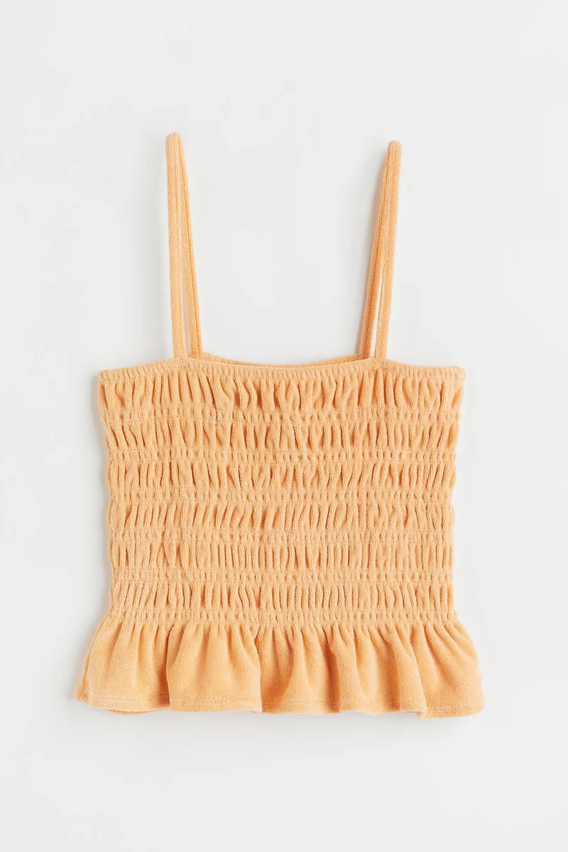 H&M Smocked terry strappy top