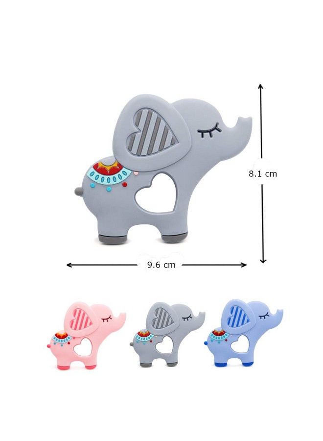 iSweven Teethers For Babies ; Bpa Free Silicone Soft Baby Toys ; Elephant Shaped Baby Gum Molar Chew Toy Relive Long Tooth Pain ; Toodle Teething Pacifier (3 12 Months Grey) - Image 4