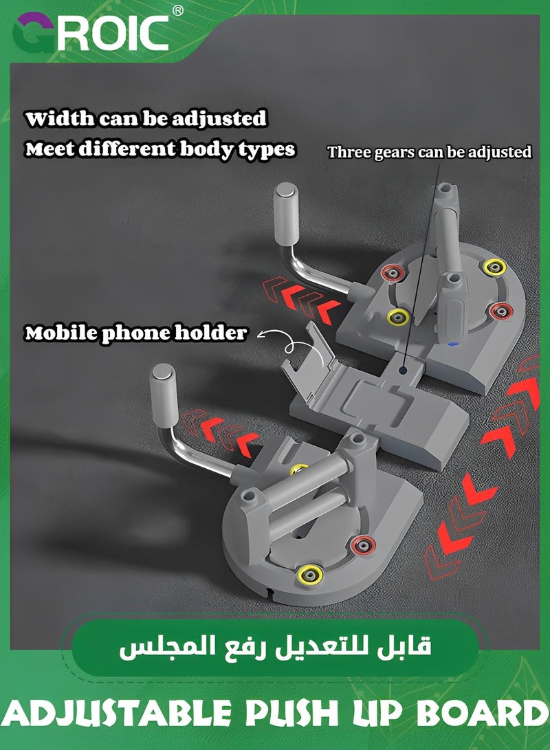 جرويك Push Up Board for Men  Women, Multi-Function Adjustable Width Fitness Board, Pushup Board Push Up Handles, Fitness Strength  Exercise Training Equipment for Home Workout - Image 3