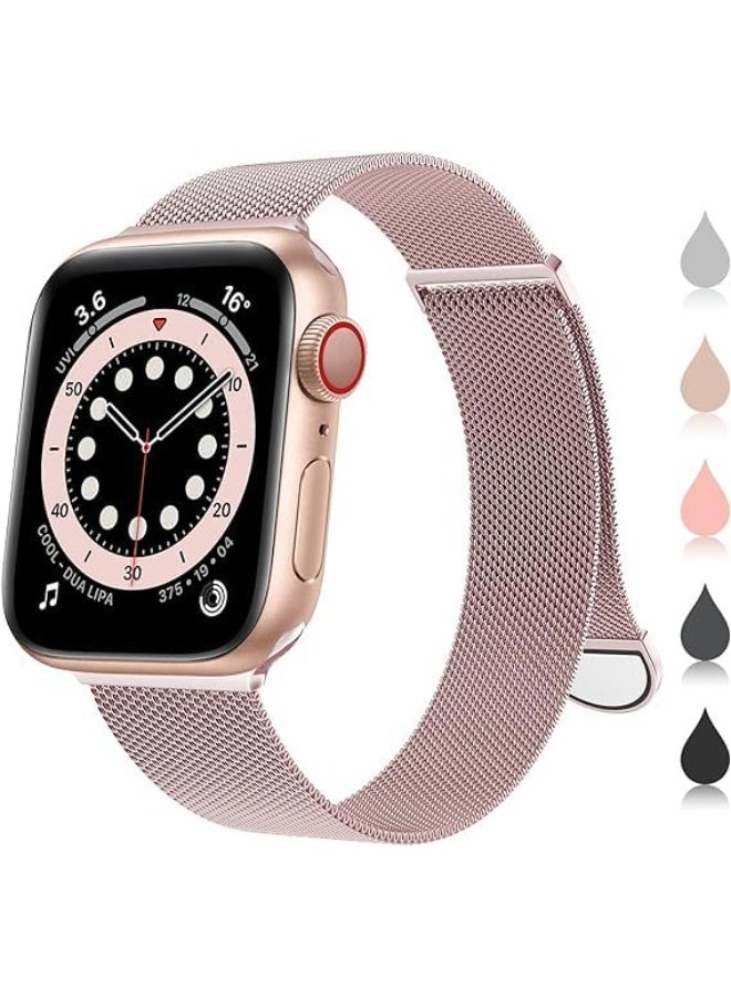 AWH Magnetic Stainless Steel Watch Band Compatible with Apple Watch Series 9–1 & SE – Elegant Metal Replacement Strap for Women & Men (41/40/38mm)