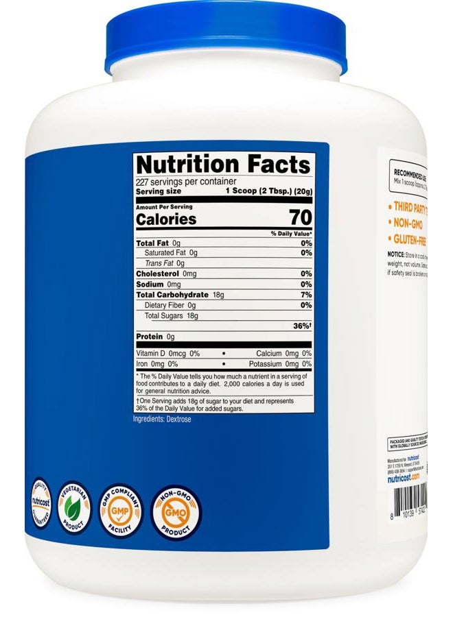 Nutricost Dextrose Powder 10 LBS - Non-GMO, Gluten Free - Image 5