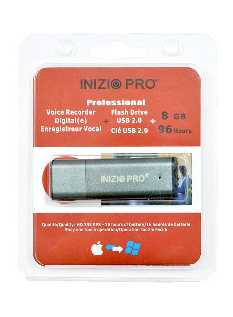Inizio Pro USB Flash Drive with Digital Voice Recorder 8GB  - Image 2
