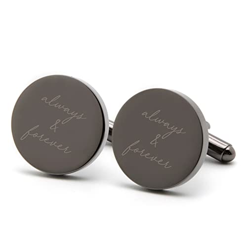 MUUJEE Cufflinks with Engraved Wood Gift Box - For My Husband Cuff Link Set for Men Spouse Fiancé & Groom from the Bride Future Wife Wedding Day Tuxedo Dress Shirt Accessory Reception Memory Keepsake - Image 2
