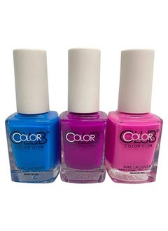 Color Club Neon Cool Nail Lacquer Set Of 3 Nail Polish For Salon Style Nail Manicure And Nail Art Dark Neon Nail Polish Set  - Image 1