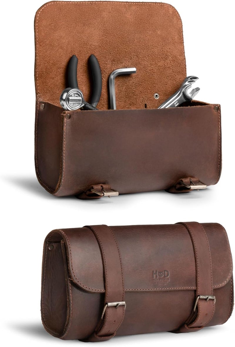 Hide & Drink Leather Motorcycle Handlebar Bag - Image 1