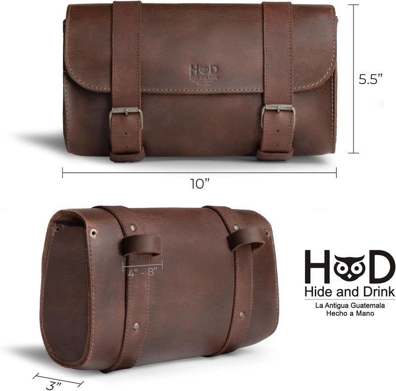 Hide & Drink Leather Motorcycle Handlebar Bag - Image 4