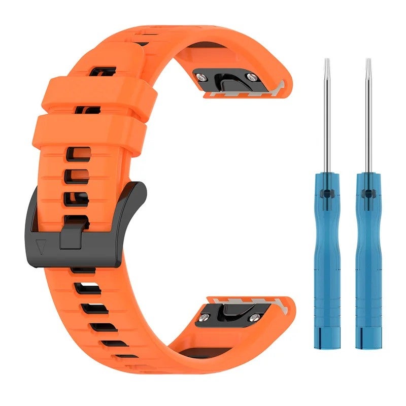 Bluejw QuickFit Two-Tone Silicone Watch Strap Replacement for Garmin Fenix 7X/7 Pro/6/6X, Epix Pro Gen 2, Tactix – Breathable Rubber Band Compatible with 51mm & 47mm Models - Image 1
