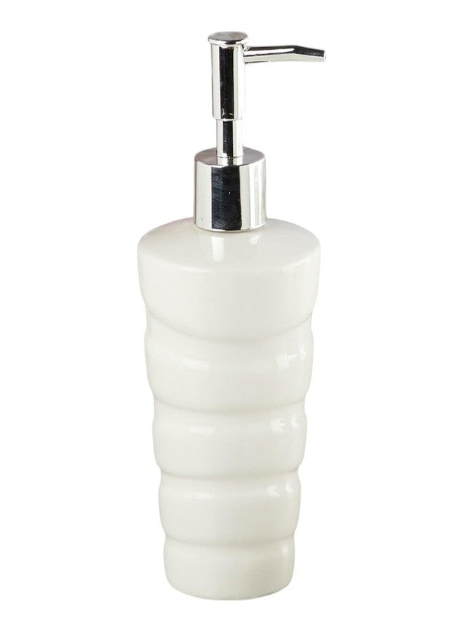 Kookee Ceramic Soap Dispenser – Elegant Refillable Pump Bottle for Bathroom & Kitchen | Stylish Design for Hand Soap, Lotion & More, (Set of 1), White (10239-SD) - Image 1