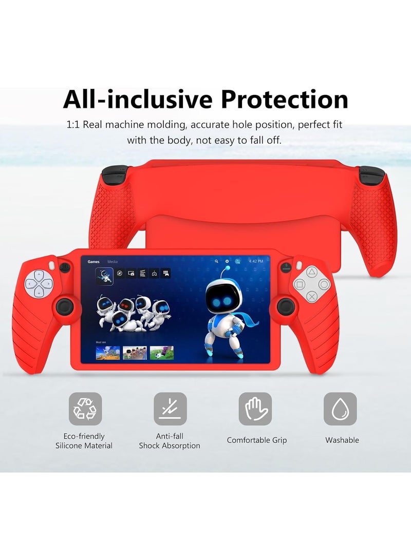 Excefore Protective Case for Playstation Portal, Silicone Case Cover Protector All-Around Protection and Non-Slip Thumb Grips Accessories for Playstation Remote Player Playstation Portal Case (Red) - Image 3