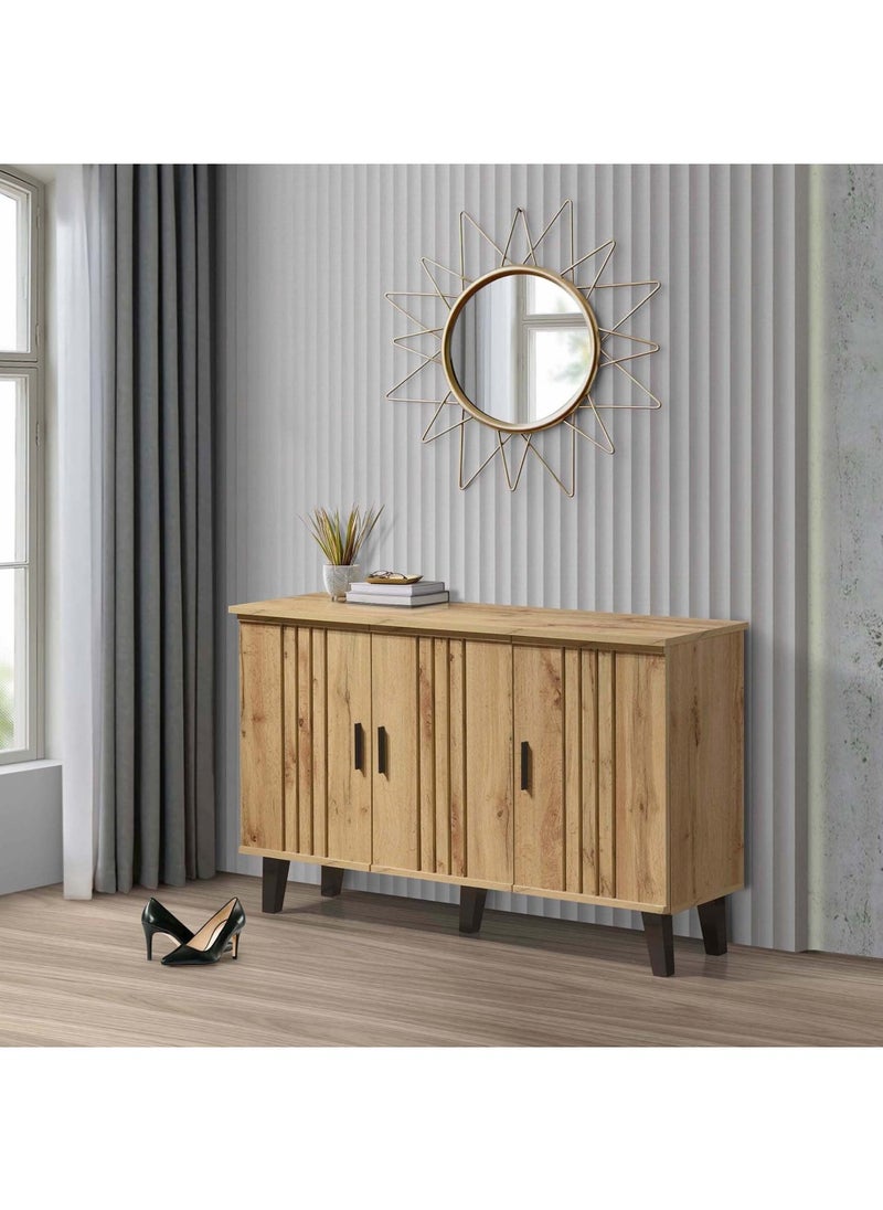 Porto 12-Pair Shoe Cabinet With 3 Doors And 4 Shelves 34x72x114 cm , Engineered Wood With Foil Veneer - pzsku/ZCAC40BB9F8B665B878E0Z/45/_/1717478461/78b239e7-6e30-4116-8d19-a118d898ae11