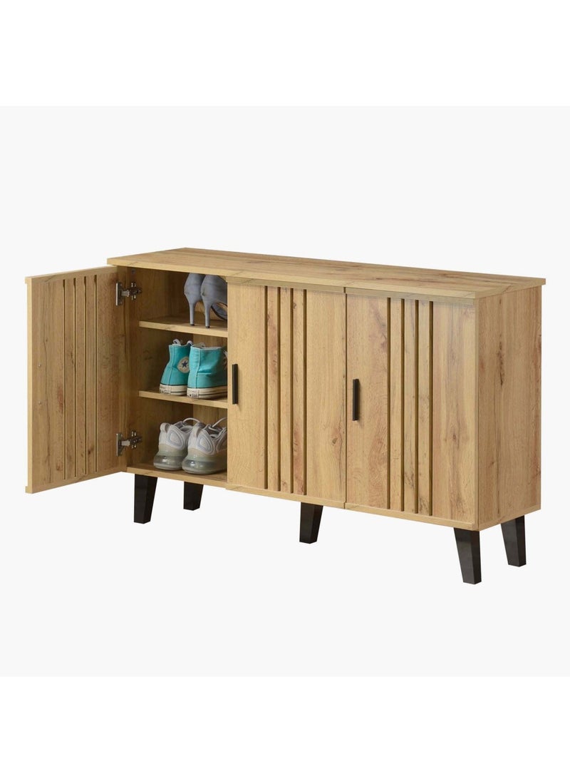 Porto 12-Pair Shoe Cabinet With 3 Doors And 4 Shelves 34x72x114 cm , Engineered Wood With Foil Veneer - pzsku/ZCAC40BB9F8B665B878E0Z/45/_/1717478462/14f7f795-85a2-4a9c-8d3f-b67661492c24