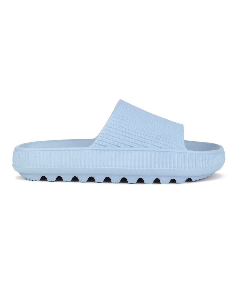 Aqualite NEO-354 Women's Slides Slippers | Slip-On Comfort Flat Base Flipflop Anti-Skid, Lightweight & Easy to Wear | Casual Home & Outdoor Sandals for Women Blue - Image 3