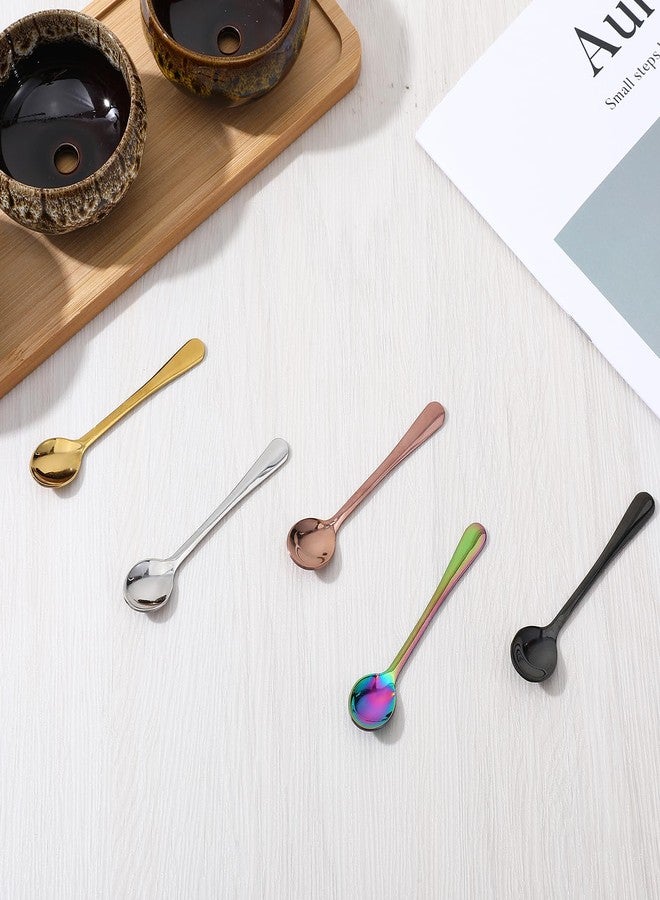 Bremorou 10 Pcs Small Spoons Mini Tiny Spoon Stainless Steel Spoons For Spices Jars Demitasse Espresso Cute Little Bistro Small For Spices, Salt, Sugar, Pepper, Honey, Asanta Fun Little - Image 4