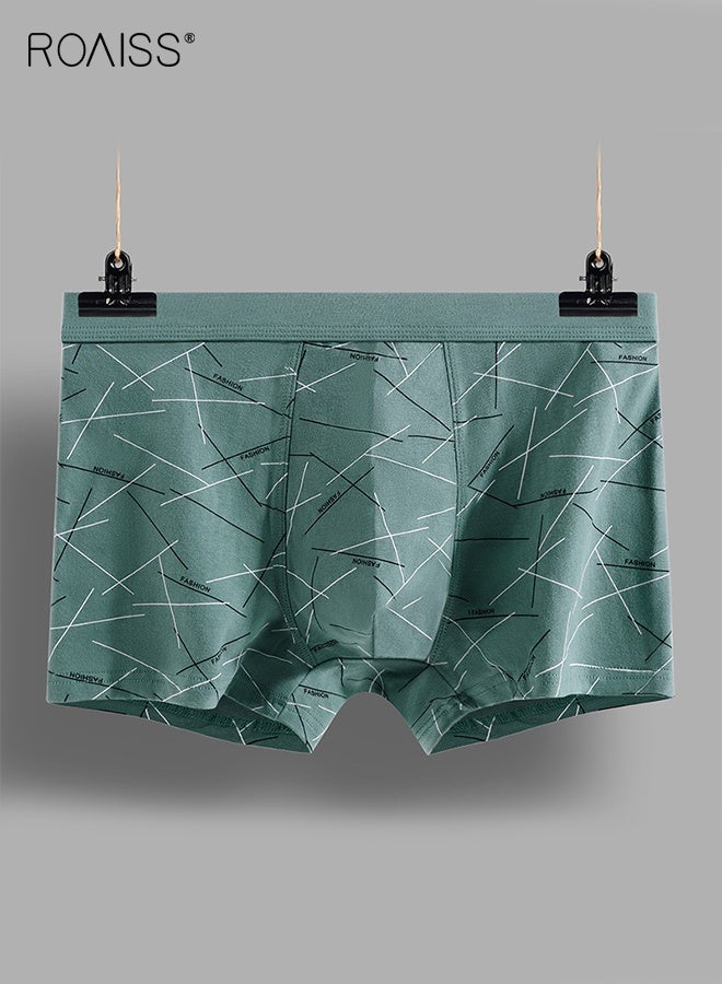 roaiss 4 PCS Antibacterial Boxer Shorts Men Cotton Mens Underwear Shorts Mid-Rise Printed Breathable Non-marking Boxer Briefs Comfortable Skin-Friendly Not Stuffy  - Image 2