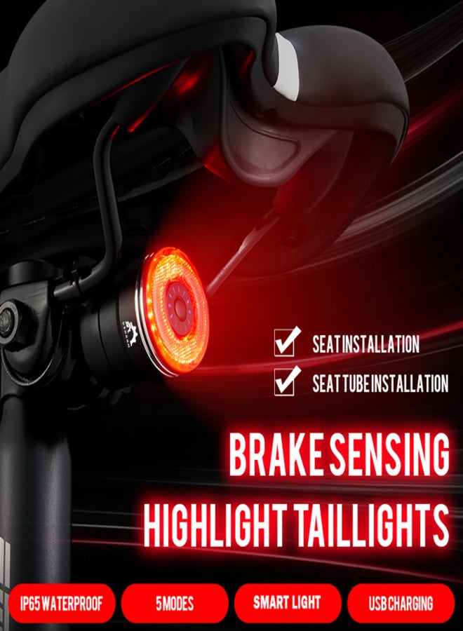 YSANAM Bicyle Tailight IP65 Water-resistant Rear Bike Light Bike Pipe Under Bike Saddle Light Cycling Safety Warning Light - Image 2