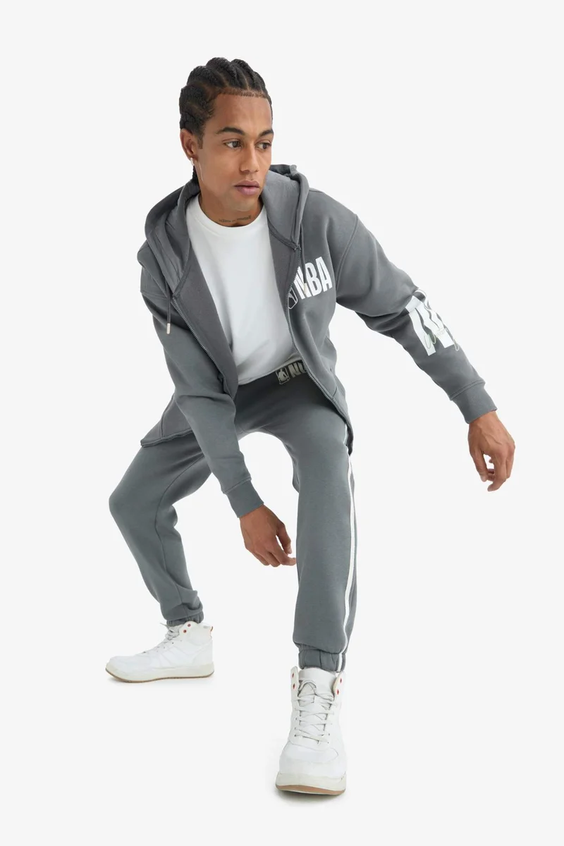 ديفاكتو DeFactoFit NBA Wordmark Standard Fit Pocket Thick Sports Joggers