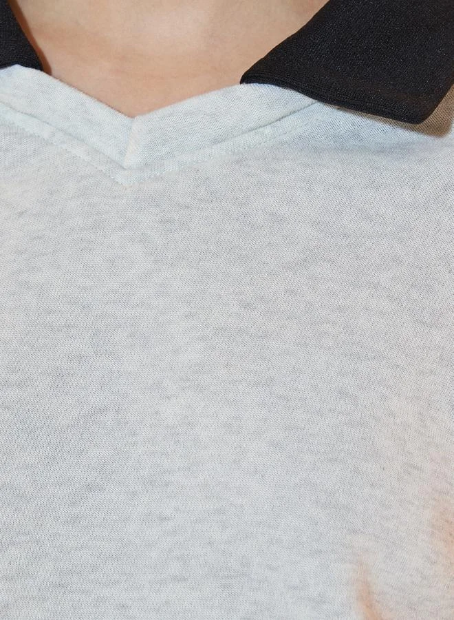 Take Two Regular Fit Contrast Collar Sweatshirt
