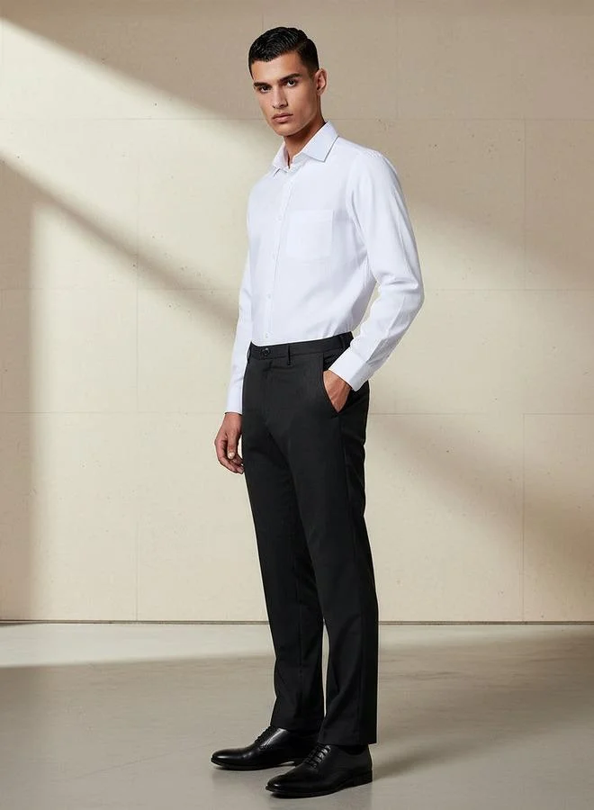 Splash FAV BLACK Slim Fit Flexi Waist Trousers for Men | Best Price UAE