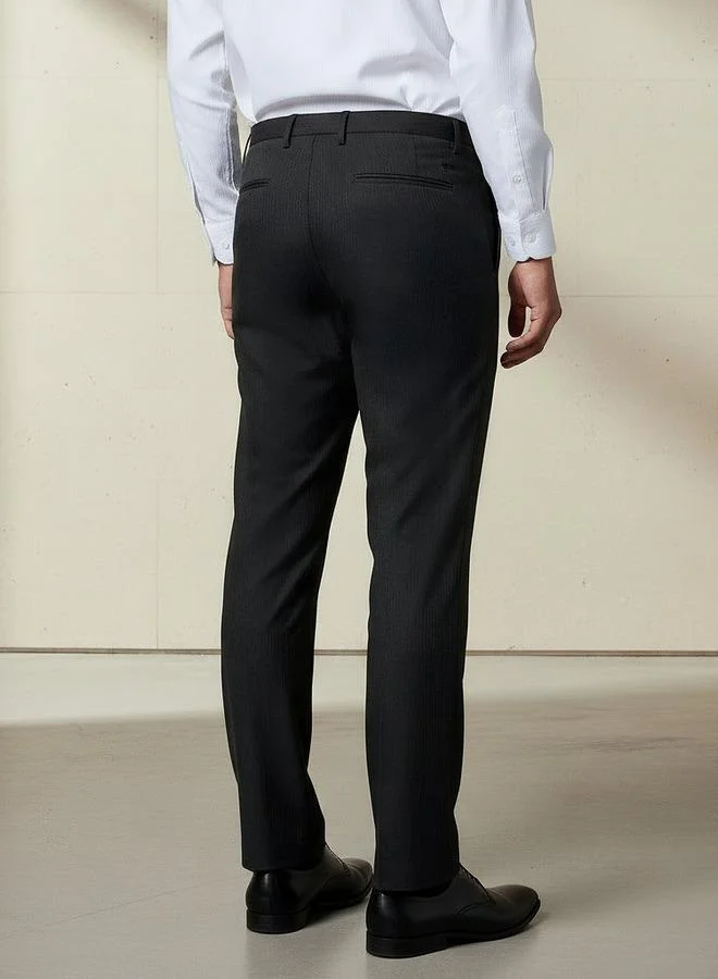 Splash FAV BLACK Slim Fit Flexi Waist Trousers for Men | Best Price UAE