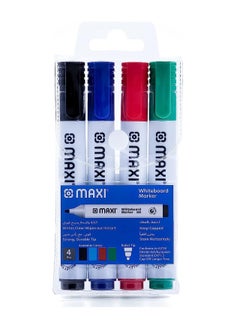 Maxi 4-Piece Dy Erase White Board Markers Round Tip Multicolour  - Image 1