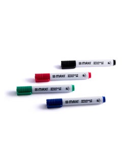 Maxi 4-Piece Dy Erase White Board Markers Round Tip Multicolour  - Image 2