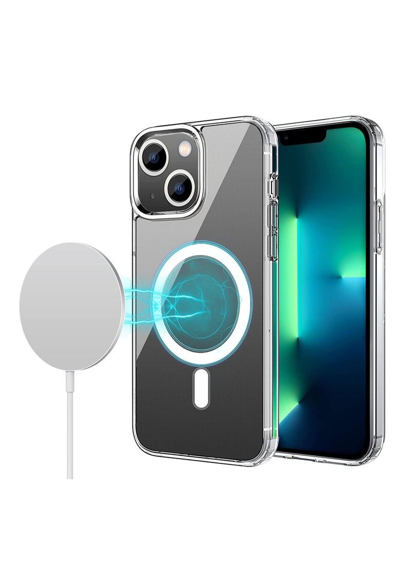 iPhone 14 Plus Magsafe Case 6.7 Inch Slim Thin Magnetic Case Yellowing-Resistant Shock Absorption Anti-Scratch and Anti-Drop Hard Back Crystal Case Compatible with iPhone 14 Plus Case