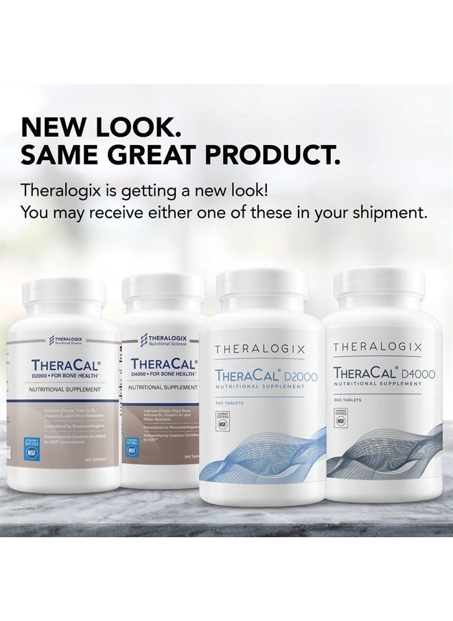 Theralogix TheraCal D4000 Bone Health Supplement with Calcium, Vitamins D3 & K2, Magnesium and More | 90 Day Supply - 360 Tablets | Manufactured in The USA  - Image 2