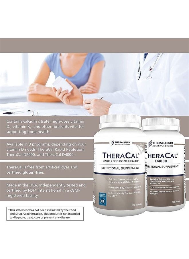 Theralogix TheraCal D4000 Bone Health Supplement with Calcium, Vitamins D3 & K2, Magnesium and More | 90 Day Supply - 360 Tablets | Manufactured in The USA  - Image 4