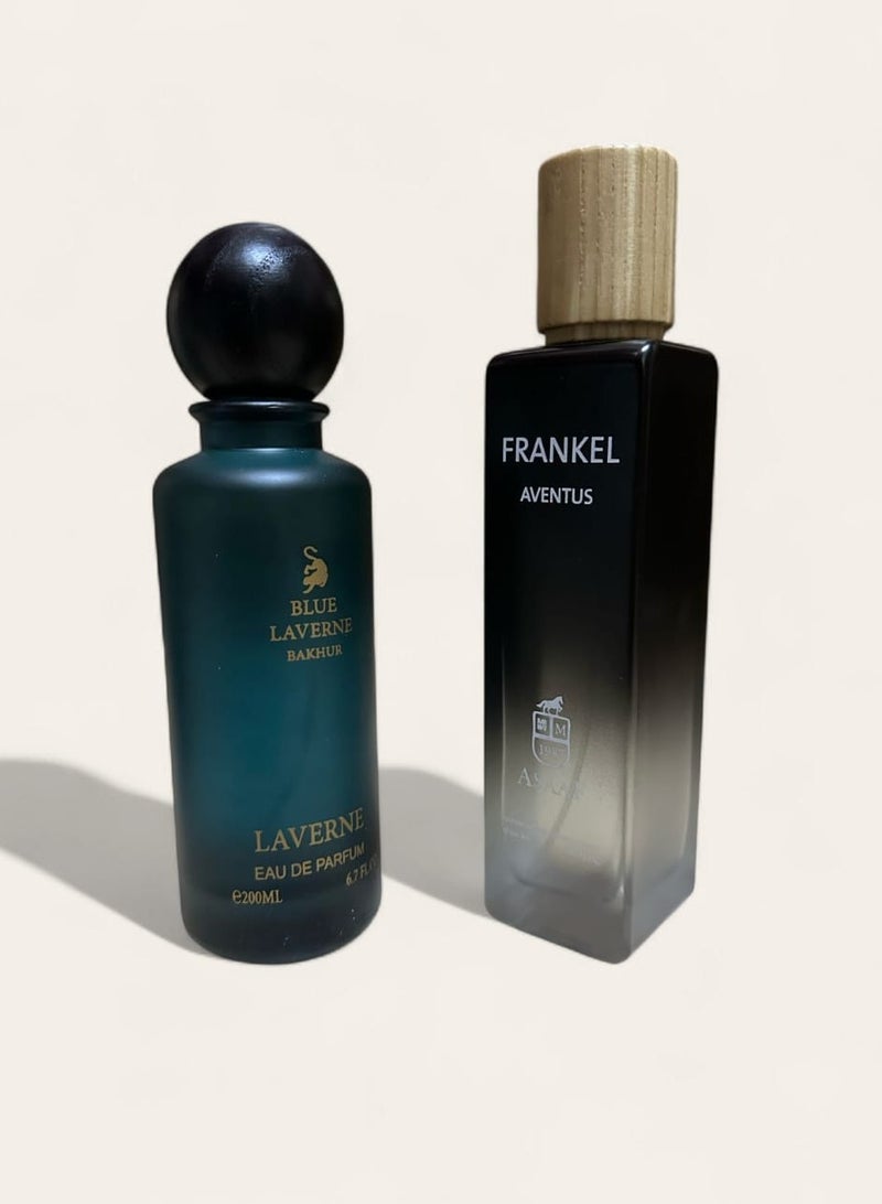 ASAAF asaaf frankal aventus 200ml and blue laverne bakhur 200ml edp 
