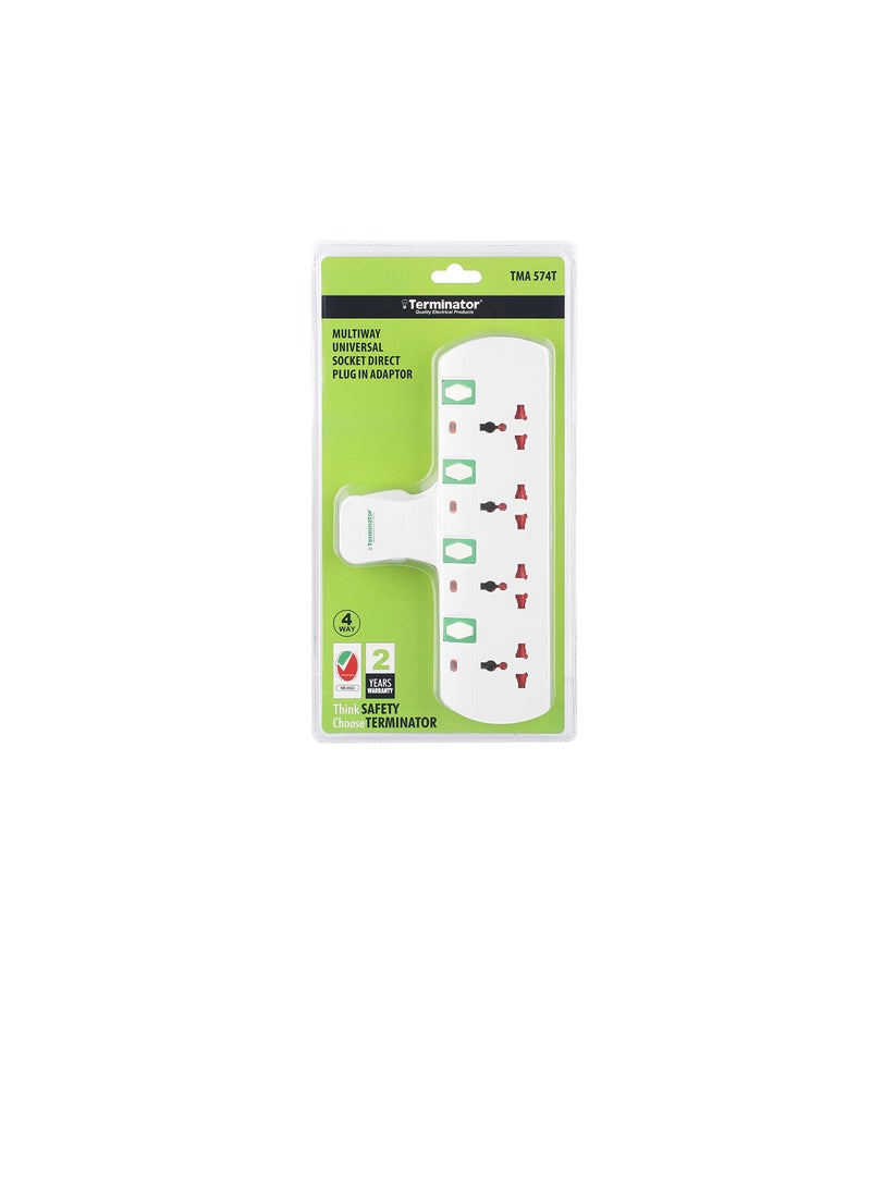 Terminator 4 Way Universal T-Socket Multi Adaptor  - Image 1