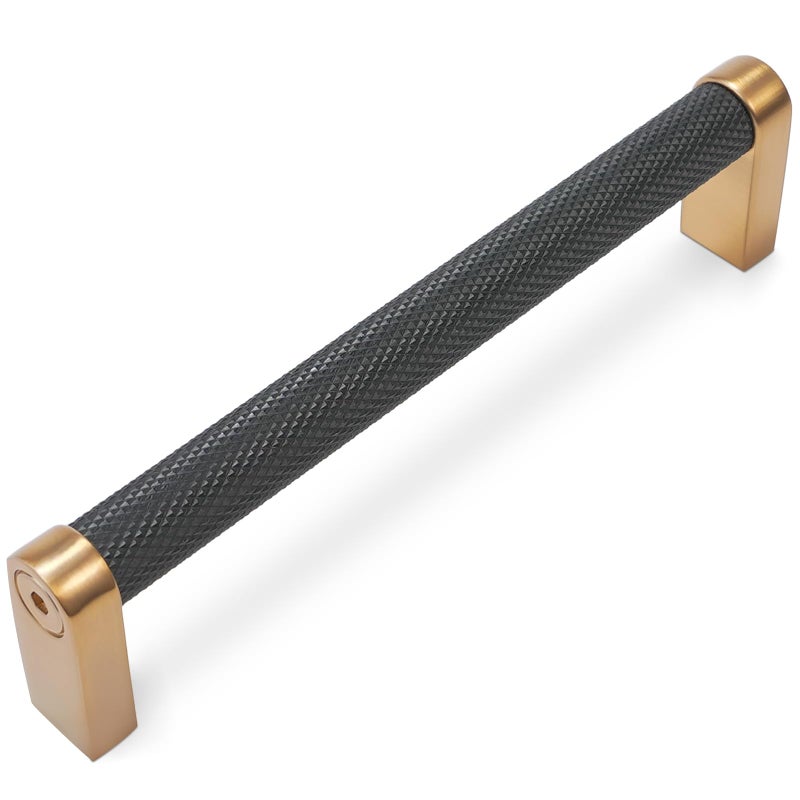 POVEFONK 10 Pack 614 inch Black and Champagne Bronze Kitchen Cabinet Handles Knurled Cabinet Pulls Black Drawer Pulls Kitchen Cabinet Hardware Handles Dresser Handles - Image 2
