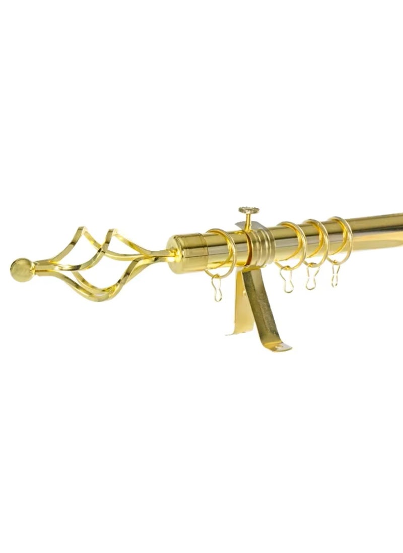 MAXQON Heavy Duty Extendable Curtain Rod 2 Meter Adjustable Sturdy Steel Gold  - Image 1