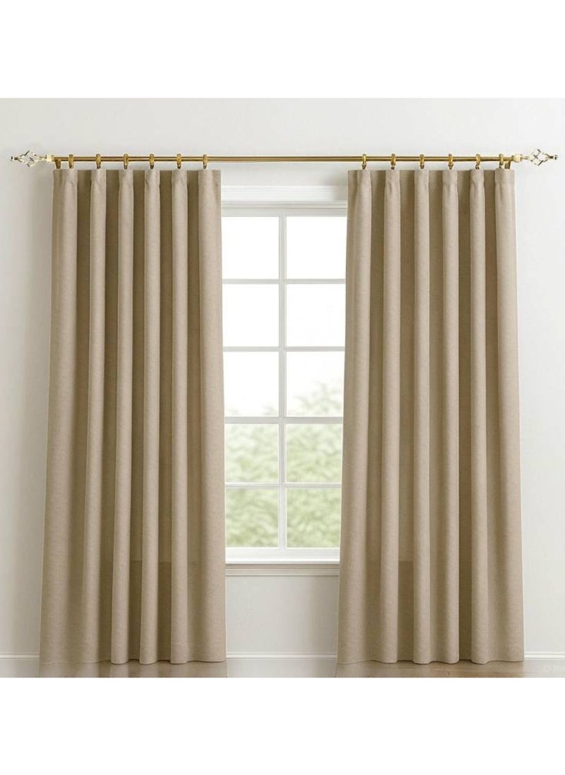 MAXQON Heavy Duty Extendable Curtain Rod 2 Meter Adjustable Sturdy Steel Gold  - Image 3